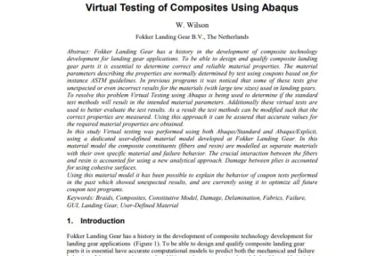 Virtual Testing of Composites Using Abaqus