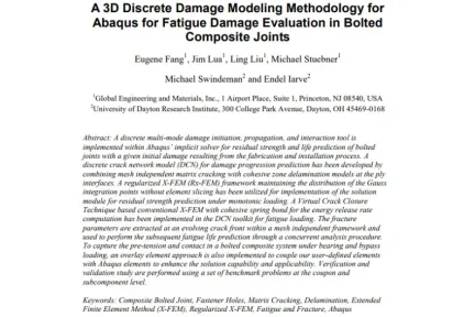 A 3D Discrete Damage Modeling Methodology for Abaqus for Fatigue Damage Evaluation in Bolted Composite Joints
