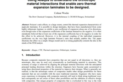 Using Abaqus to understand the orthotropic material interactions that enable zero thermal expansion laminates to be designed.