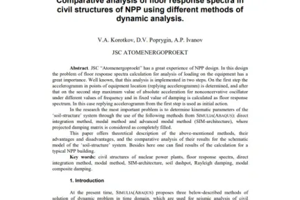 Comparative analysis of floor response spectra in civil structures of NPP using different methods of dynamic analysis