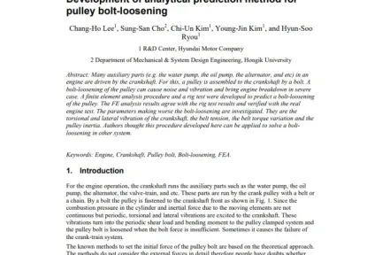 Development of analytical prediction method for pulley bolt-loosening