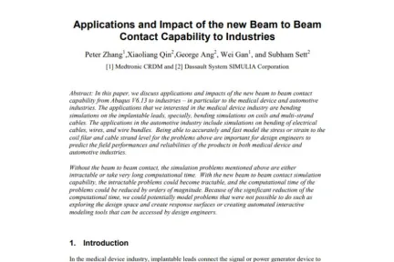 Applications and Impact of the new Beam to Beam Contact Capability to Industries