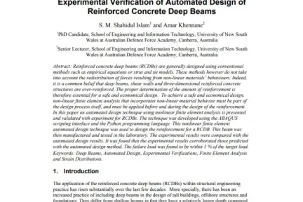 Experimental Verification of Automated Design of Reinforced Concrete Deep Beams