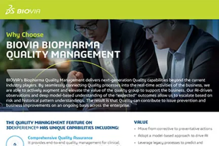 BIOVIA Biopharma Quality Management