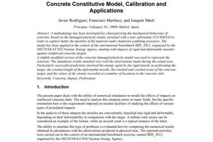 Concrete Constitutive Model, Calibration and Applications
