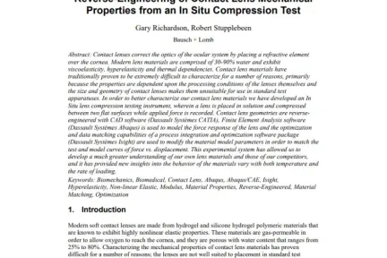 Reverse-Engineering of Contact Lens Mechanical Properties from an In Situ Compression Test