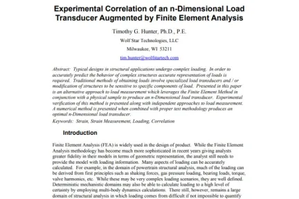 Experimental Correlation of an n-Dimensional Load Transducer Augmented by Finite Element Analysis