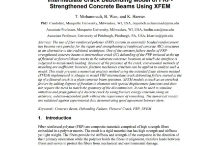 Intermediate Crack Debonding Model of FRPStrengthened Concrete Beams Using XFEM