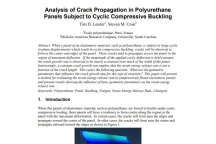 Analysis of Crack Propagation in Polyurethane Panels Subject to Cyclic Compressive Buckling