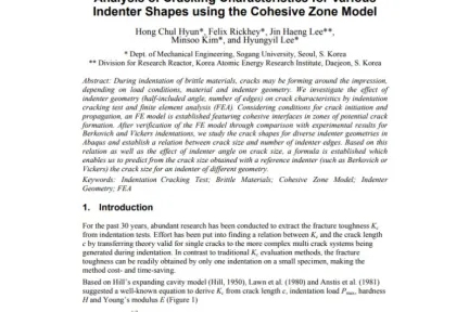 Analysis of Cracking Characteristics for Various Indenter Shapes using the Cohesive Zone Model