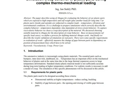 Simulation creep behavior of plastic parts during complex thermo-mechanical loading