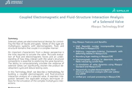 Coupled Electromagnetic and Fluid-Structure Interaction Analysis of a Solenoid Valve