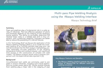 Multi-pass Pipe Welding Analysis using the Abaqus Welding Interface