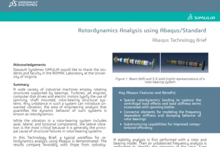 Rotordynamics Analysis using Abaqus/Standard