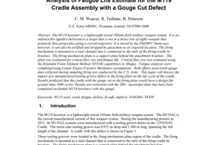 Analysis of Fatigue Life Estimate for the M119 Cradle Assembly with a Gouge Cut Defect