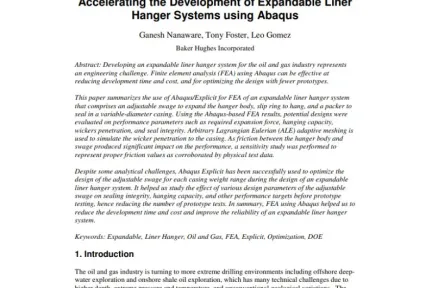 Accelerating the Development of Expandable Liner Hanger Systems using Abaqus