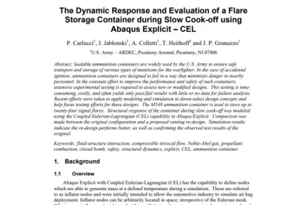 The Dynamic Response and Evaluation of a Flare Storage Container during Slow Cook-off using Abaqus Explicit – CEL