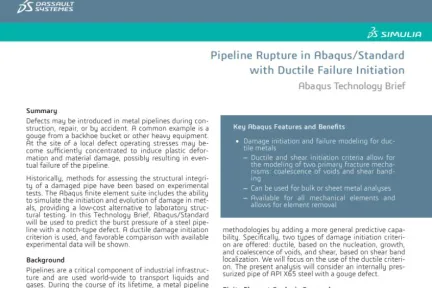 Pipeline Rupture in Abaqus/Standard with Ductile Failure Initiation
