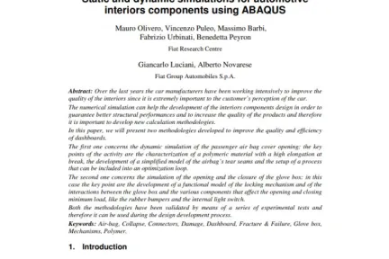 Static and dynamic simulations for automotive interiors components using ABAQUS