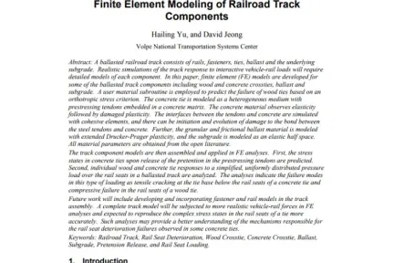 Finite Element Modeling of Railroad Track Components