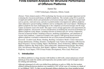 Finite Element Analysis of Structural Performance of Offshore Platforms