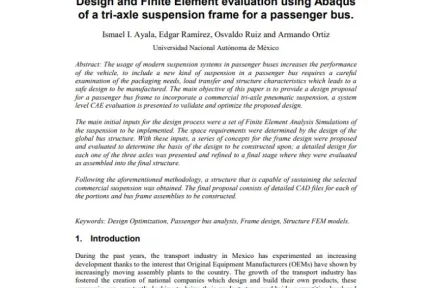Design and Finite Element evaluation using Abaqus of a tri-axle suspension frame for a passenger bus.