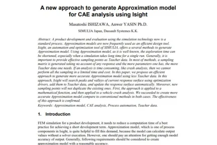 A new approach to generate Approximation model for CAE analysis using Isight