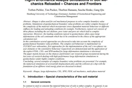 High-Performance Abaqus Simulations in Soil Mechanics Reloaded – Chances and Frontiers