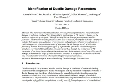 Identification of Ductile Damage Parameters