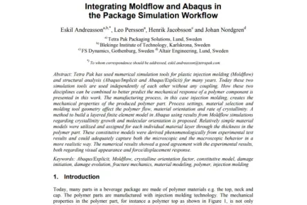 Integrating Moldflow and Abaqus in the Package Simulation Workflow