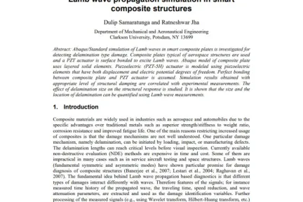 Lamb wave propagation simulation in smart composite structures