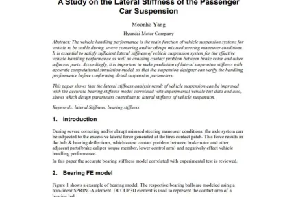 A Study on the Lateral Stiffness of the Passenger Car Suspension