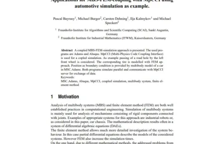 Applications for MBS-FEM-coupling with MpCCI using automotive simulation as example
