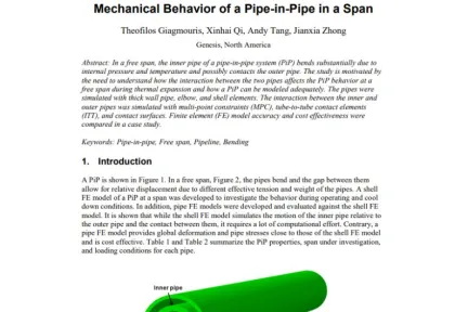 Mechanical Behavior of a Pipe-in-Pipe in a Span