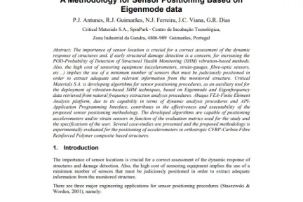 A Methodology for Sensor Positioning Based on Eigenmode data