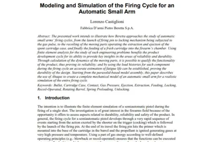 Modeling and Simulation of the Firing Cycle for an Automatic Small Arm