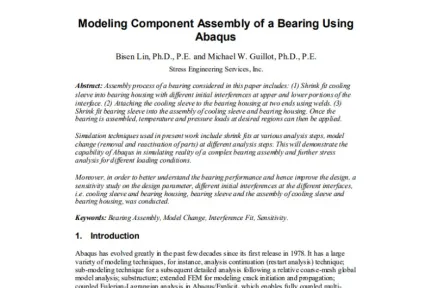 Modeling Component Assembly of a Bearing Using Abaqus