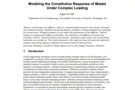 Modeling the Constitutive Response of Metals Under Complex Loading