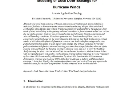 Modeling of Dock Door Bracings for Hurricane Winds