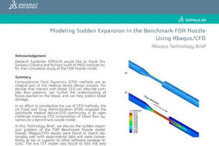 Modeling Sudden Expansion in the Benchmark FDA Nozzle Using Abaqus/CFD