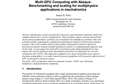 Multi-GPU Computing with Abaqus: Benchmarking and scaling for multiphysics applications in mechatronics