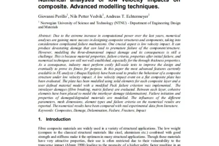 Numerical analyses of low velocity impacts on composite. Advanced modelling techniques.