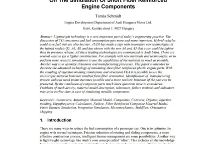 On The Simulation Of Short Fiber Reinforced Engine Components