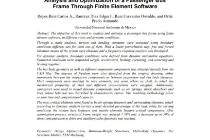 Analysis and Optimization of a Passenger Bus Frame Through Finite Element Software