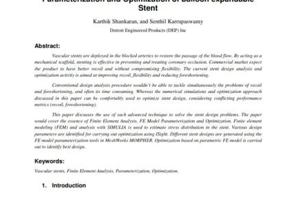 Parameterization and Optimization of balloon expandable Stent