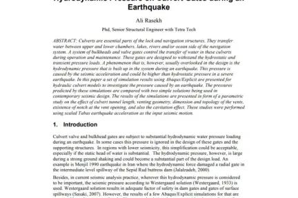 Hydrodynamic Pressure on Culvert Gates during an Earthquake