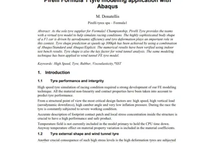 Pirelli Formula 1 tyre modeling application with Abaqus