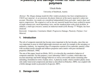 A plasticity and damage model for fiber reinforced polymers