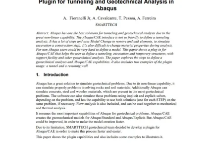 Plugin for Tunneling and Geotechnical Analysis in Abaqus