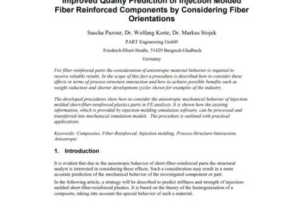 Improved Quality Prediction of Injection Molded Fiber Reinforced Components by Considering Fiber Orientations